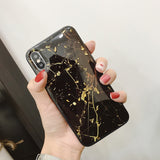 Luxury Gold Foil Bling Marble
