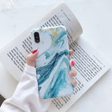 Ink Blue Flow Gold Marble
