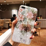 Flower Printed Shell Finger Ring Stand